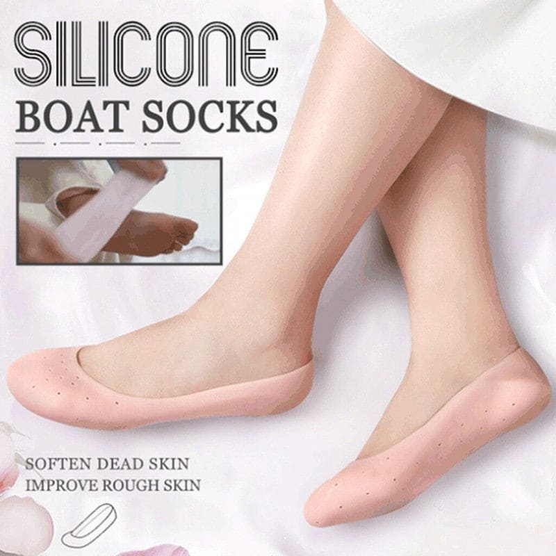 1 Pair Full Silicone Gel Heel Socks – Moisturizing & Anti-Crack Foot Care