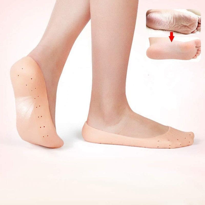 1 Pair Full Silicone Gel Heel Socks – Moisturizing & Anti-Crack Foot Care