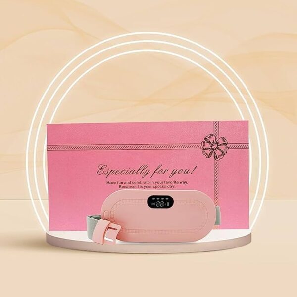 Rechargeable Wireless Period Pain Relief Belt – Adjustable Heating & Vibration Massager for Menstrual Cramps, Lower Back & Abdominal Pain